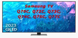 Samsung TV Q70C, Q72C, Q73C, Q74C, Q75C, Q77C verschillen