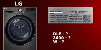 LG droger modelnummer, decodering uitleg