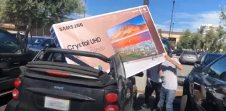 Kan een 75-inch tv in een auto worden vervoerd?