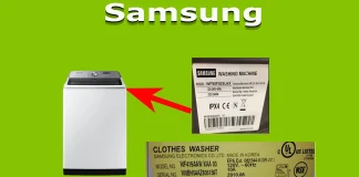 Samsung wasmachine model en serienummer opzoeken
