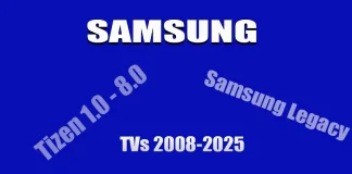 Samsung TV OS-versies per jaar en model