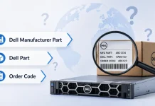 Wat betekenen Dell Manufacturer Part, Dell Part en Order Code?